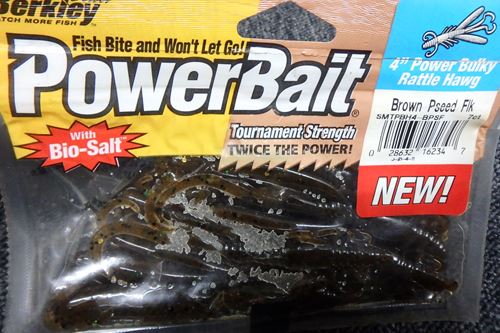 PowerBait 4`Power Bulky Rattle Hawg/Brown Pseed Flk